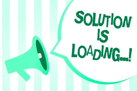Text sign showing Solution Is Loading.... Conceptual photo thinking of way to Stockillustratie