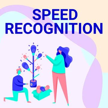 Text sign showing Speed Recognition. Business idea technology used to detect and Stock Illustration