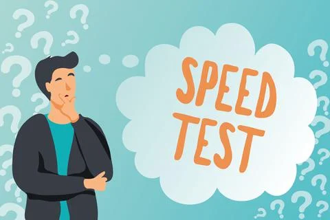 Text sign showing Speed Test. Word Written on psychological test for the maximum Stock Illustration