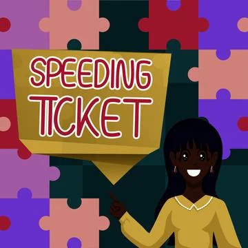 Text sign showing Speeding Ticket. Conceptual photo psychological test for the Stock Illustration