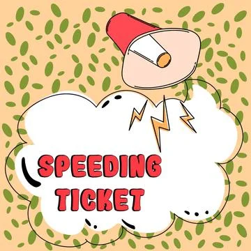 Text sign showing Speeding Ticket. Word for psychological test for the maximum Stock Illustration