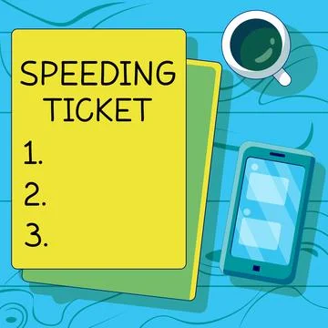 Text sign showing Speeding Ticket. Word for psychological test for the maximum Stock Illustration