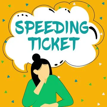 Text sign showing Speeding Ticket. Business approach psychological test for the Stock Illustration