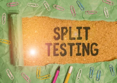 Text sign showing Split Testing. Conceptual photo issuing the traffic of a Foto stock