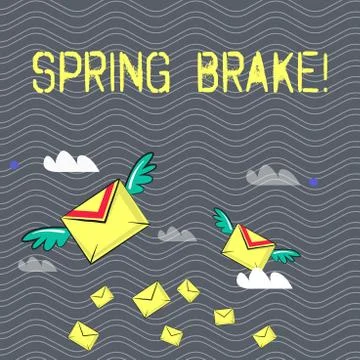 Text sign showing Spring Brake. Conceptual photo Easter week School vacation for Stock Illustration
