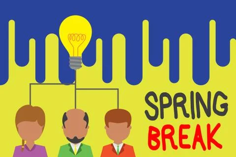 Text sign showing Spring Break. Conceptual photo week s is vacation for students Stock Illustration