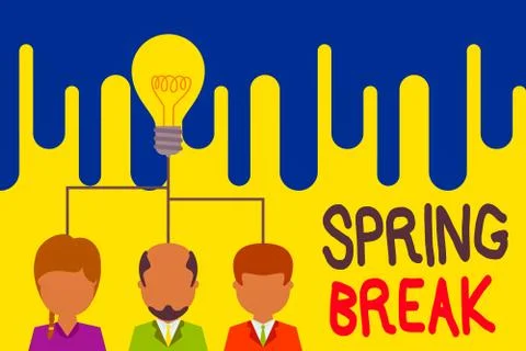 Text sign showing Spring Break. Conceptual photo week s is vacation for students Stock Illustration