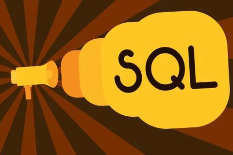 Text sign showing Sql. Conceptual photo A standard computer language for rela 스톡 일러스트