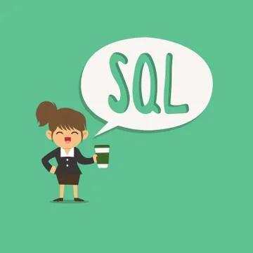 Text sign showing Sql. Conceptual photo A standard computer language for Stock Illustration