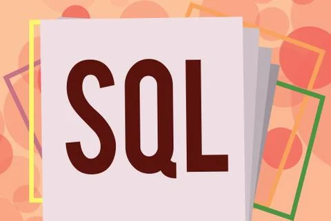 Text sign showing Sql. Conceptual photo A standard computer language for rela 스톡 일러스트