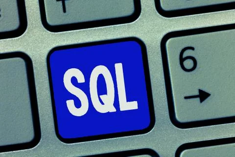 Text sign showing Sql. Conceptual photo A standard computer language for Stock Photos
