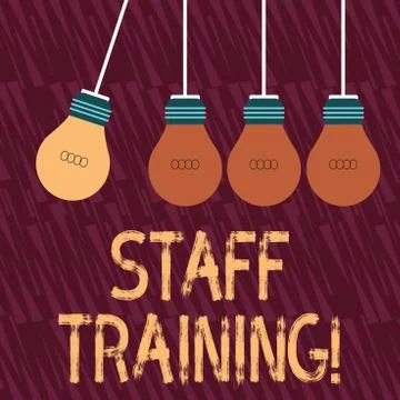 Text sign showing Staff Training. Conceptual photo learn specific knowledge Stock Illustration
