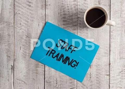 Text sign showing Staff Training. Conceptual photo learn specific knowledge Stock Photos