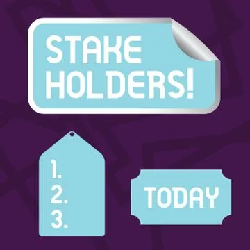Text sign showing Stake Holders. Conceptual photo dependent party with each o Stock Illustration