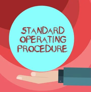 Text sign showing Standard Operating Procedure. Conceptual photo Detailed Illustrazione stock