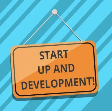 Text sign showing Start Up And Development. Conceptual photo New business Illustrazione stock