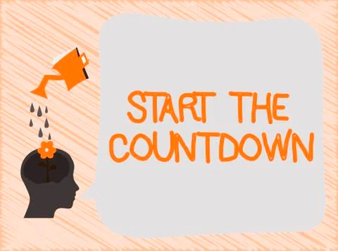 Text sign showing Start The Countdown. Conceptual photo Sequence of Backward  Stock Illustration