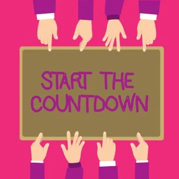 Text sign showing Start The Countdown. Conceptual photo Sequence of Backward 库存插图