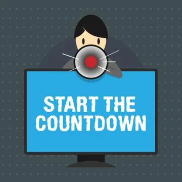 Text sign showing Start The Countdown. Conceptual photo Sequence of Backward 库存插图