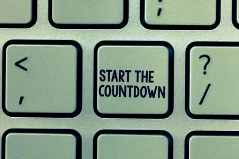 Text sign showing Start The Countdown. Conceptual photo Sequence of Backward 写真素材