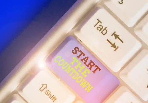 Text sign showing Start The Countdown. Conceptual photo Sequence of Backward Stock-Fotos