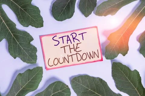 Text sign showing Start The Countdown. Conceptual photo Sequence of Backward 스톡 사진