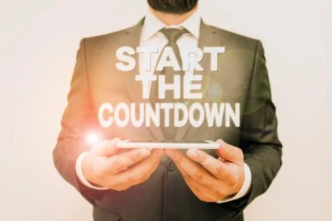 Text sign showing Start The Countdown. Conceptual photo Sequence of Backward 写真素材