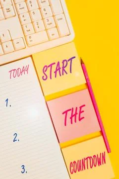 Text sign showing Start The Countdown. Conceptual photo Sequence of Backward 写真素材