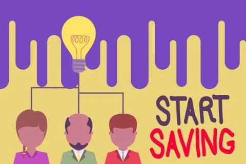 Text sign showing Start Saving. Conceptual photo money that a demonstrating 스톡 일러스트