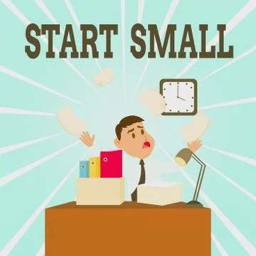 Text sign showing Start Small. Conceptual photo Small medium enterprises start Stockillustratie
