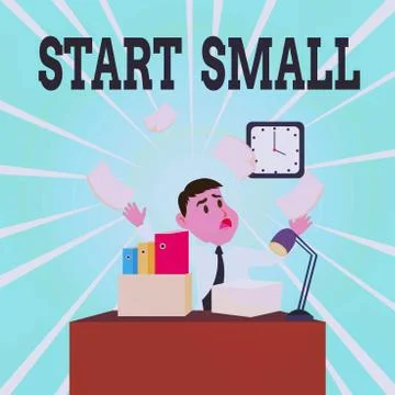 Text sign showing Start Small. Conceptual photo Small medium enterprises start 库存插图