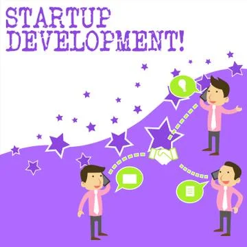 Text sign showing Startup Development. Conceptual photo efficiently develop and Stock Illustration
