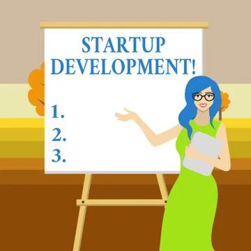Text sign showing Startup Development. Conceptual photo efficiently develop and Stock Illustration