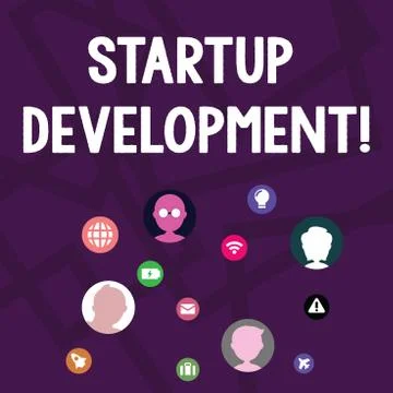 Text sign showing Startup Development. Conceptual photo efficiently develop and Stock Illustration