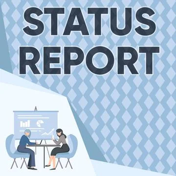 Text sign showing Status Report. Business showcase Update Summary of situations Stock Illustration