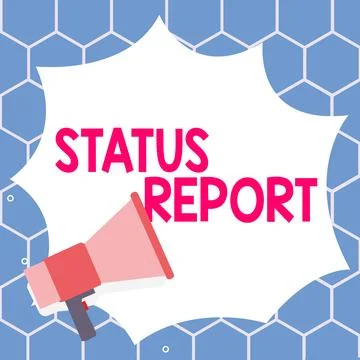 Text sign showing Status Report. Conceptual photo Update Summary of situations Stock Illustration