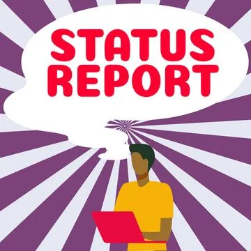 Text sign showing Status Report. Word Written on Update Summary of situations as Stock Illustration