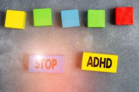 Text sign showing Stop Adhd. Business idea Put at end the mental health disorder Stockfoto's