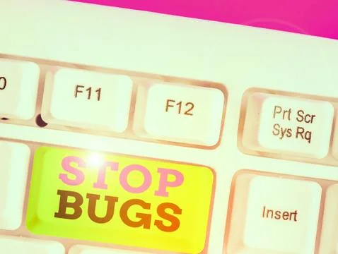 Text sign showing Stop Bugs. Conceptual photo Get rid an insect or similar small Stock Photos