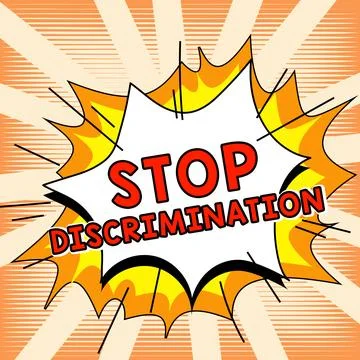 Text sign showing Stop Discrimination. Business overview Prevent Illegal Stock Illustration