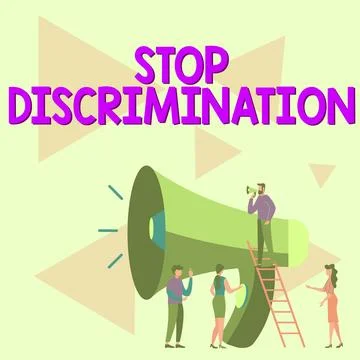 Text sign showing Stop Discrimination. Concept meaning Prevent Illegal Stock Illustration