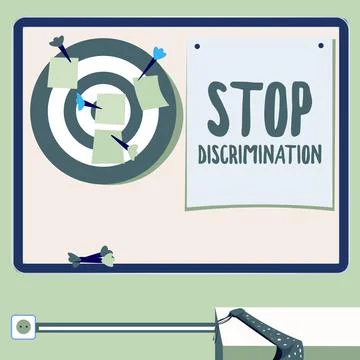 Text sign showing Stop Discrimination. Business overview Prevent Illegal Stock Illustration