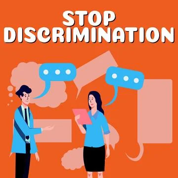 Text sign showing Stop Discrimination. Internet Concept Prevent Illegal Stock Illustration