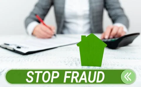 Text sign showing Stop Fraud. Internet Concept campaign advices people to watch Stock Photos