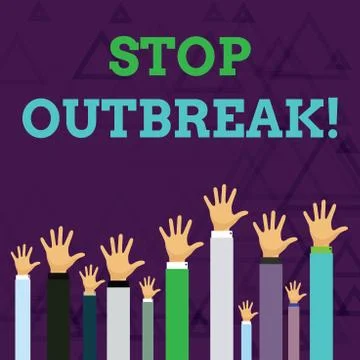Text sign showing Stop Outbreak. Conceptual photo prevent incident in which Illustrazione stock