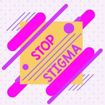 Text sign showing Stop Stigma. Conceptual photo end the feeling of disapproval Stock Illustration