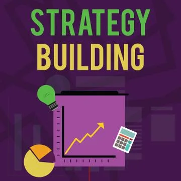 Text sign showing Strategy Building. Conceptual photo Leveraging Buying and Ilustración de archivo