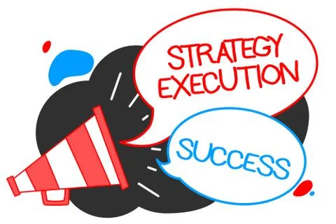 Text sign showing Strategy Execution Success. Conceptual photo putting plan o Stock Illustration