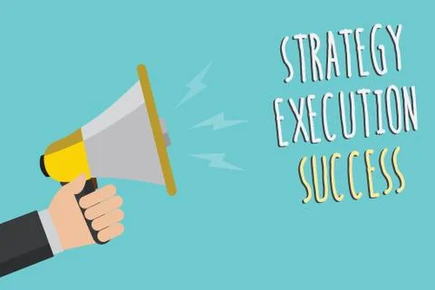 Text sign showing Strategy Execution Success. Conceptual photo putting plan o Stock Illustration