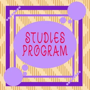 Text sign showing Studies Program. Conceptual photo Platform help move you Stock Illustration